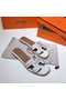 Hermes Oran Studs Sandals In White Leather  Replica