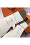 Hermes Oran Studs Sandals In White Leather  Replica