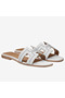 Hermes Oran Studs Sandals In White Leather  Replica