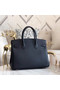 Hermes original Epsom Leather HB35O black&silver Metal  Replica