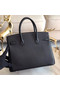 Hermes original Epsom Leather HB35O black&silver Metal  Replica