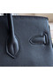 Hermes original Epsom Leather HB35O black&silver Metal  Replica