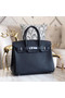 Hermes original Epsom Leather HB35O black&silver Metal  Replica