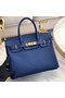 Hermes original Epsom Leather HB35O blue&gold Metal  Replica