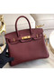 Hermes original Epsom Leather HB35O Burgundy&gold Metal  Replica