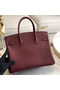 Hermes original Epsom Leather HB35O Burgundy&gold Metal  Replica