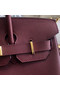 Hermes original Epsom Leather HB35O Burgundy&gold Metal  Replica