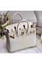 Hermes original Epsom Leather HB35O cream&gold Metal  Replica
