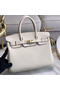 Hermes original Epsom Leather HB35O cream&gold Metal  Replica