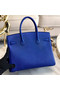 Hermes original Epsom Leather HB35O Electro optic blue&gold Metal  Replica