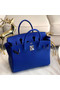 Hermes original Epsom Leather HB35O Electro optic blue&silver Metal  Replica