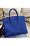 Hermes original Epsom Leather HB35O Electro optic blue&silver Metal  Replica