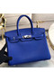 Hermes original Epsom Leather HB35O Electro optic blue&silver Metal  Replica