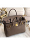 Hermes original Epsom Leather HB35O grey&gold Metal  Replica