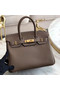 Hermes original Epsom Leather HB35O grey&gold Metal  Replica