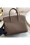 Hermes original Epsom Leather HB35O grey&gold Metal  Replica