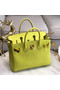 Hermes original Epsom Leather HB35O lemon&gold Metal  Replica