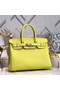 Hermes original Epsom Leather HB35O lemon&gold Metal  Replica