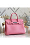 Hermes original Epsom Leather HB35O pink&silver Metal  Replica