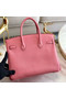 Hermes original Epsom Leather HB35O pink&silver Metal  Replica