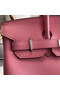 Hermes original Epsom Leather HB35O pink&silver Metal  Replica