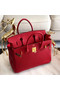 Hermes original Epsom Leather HB35O red&gold Metal  Replica