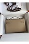 Hermes Original Epsom Leather KEL2278 grey&Silver-Tone Metal  Replica