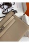 Hermes Original Epsom Leather KEL2278 grey&Silver-Tone Metal  Replica