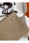 Hermes Original Epsom Leather KEL2278 grey&Silver-Tone Metal  Replica