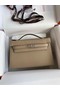 Hermes Original Epsom Leather KEL2278 grey&Silver-Tone Metal  Replica