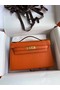 Hermes Original Epsom Leather KEL2278 orange&gold-Tone Metal  Replica