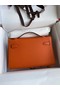 Hermes Original Epsom Leather KEL2278 orange&Silver-Tone Metal  Replica