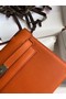 Hermes Original Epsom Leather KEL2278 orange&Silver-Tone Metal  Replica
