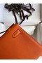 Hermes Original Epsom Leather KEL2278 orange&Silver-Tone Metal  Replica