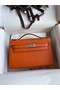 Hermes Original Epsom Leather KEL2278 orange&Silver-Tone Metal  Replica