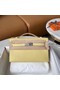 Hermes Original Epsom Leather KEL2278 Pearl White&Silver-Tone Metal  Replica