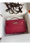 Hermes Original Epsom Leather KEL2278 purplish&Silver-Tone Metal  Replica