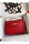 Hermes Original Epsom Leather KEL2278 red&gold-Tone Metal  Replica