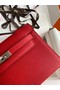 Hermes Original Epsom Leather KEL2278 red&Silver-Tone Metal  Replica