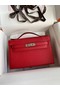 Hermes Original Epsom Leather KEL2278 red&Silver-Tone Metal  Replica