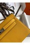 Hermes Original Epsom Leather KEL2278 yellow&Silver-Tone Metal  Replica