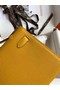 Hermes Original Epsom Leather KEL2278 yellow&Silver-Tone Metal  Replica