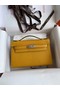Hermes Original Epsom Leather KEL2278 yellow&Silver-Tone Metal  Replica