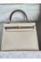 Hermes Original Epsom Leather KEL2578 cream&grey  Replica