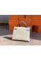 Hermes Original Epsom Leather KEL2578 cream&sky blue  Replica