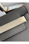 Hermes Original Epsom Leather KEL2578 dark grey&cream  Replica