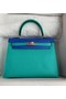 Hermes Original Epsom Leather KEL2578 skyblue&Electro optic blue  Replica