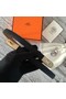 Hermes original epsom leather Kelly belt H069853 black  Replica