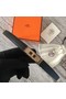 Hermes original epsom leather Kelly belt H069853 black  Replica