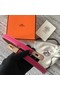 Hermes original epsom leather Kelly belt H069853 rose  Replica